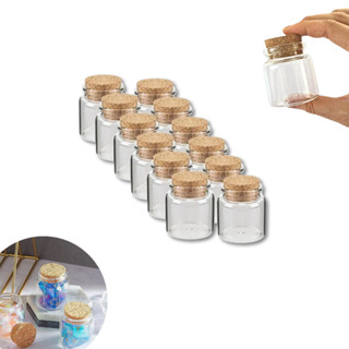 Kit 12 Potes De Vidro Com Rolha Boca Larga 50ml