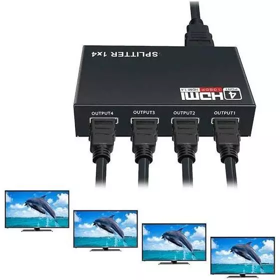 Splitter Divisor Distribuidor De Imagem Hdmi 1.4 1x4 Full Hd 1080P Splitter Hdmi