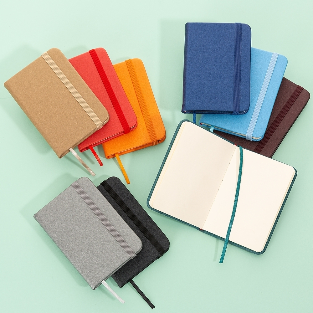 Kit 10 Mini Cadernetas Tipo Moleskine Sem Pauta Capa Dura