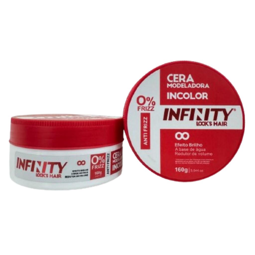 Kit Com 2 Cera Pasta Modeladora Incolor Infinity Anti Frizz 160g em Oferta na Shopee