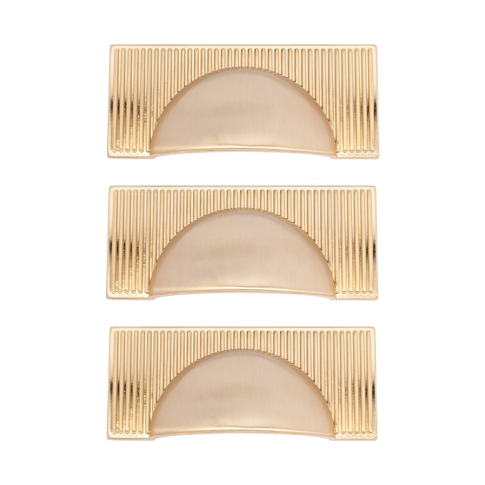 Kit 3 Puxadores Concha Zamac Para Cômoda Quarto Gaveteiro 64mm Milano