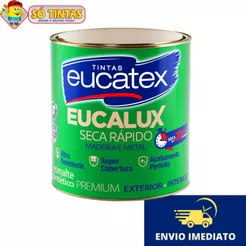 Tinta para Madeira e Metal Esmalte Sintético Premium Eucalux 900ml Eucatex Fosco Várias Cores
