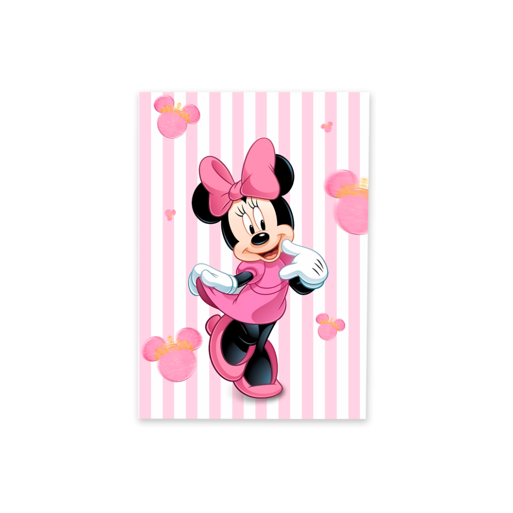 Capa Painel Retangular 1,50 x 2,20 Tecido Sublimado Tema Menina Mnn!e Mouse