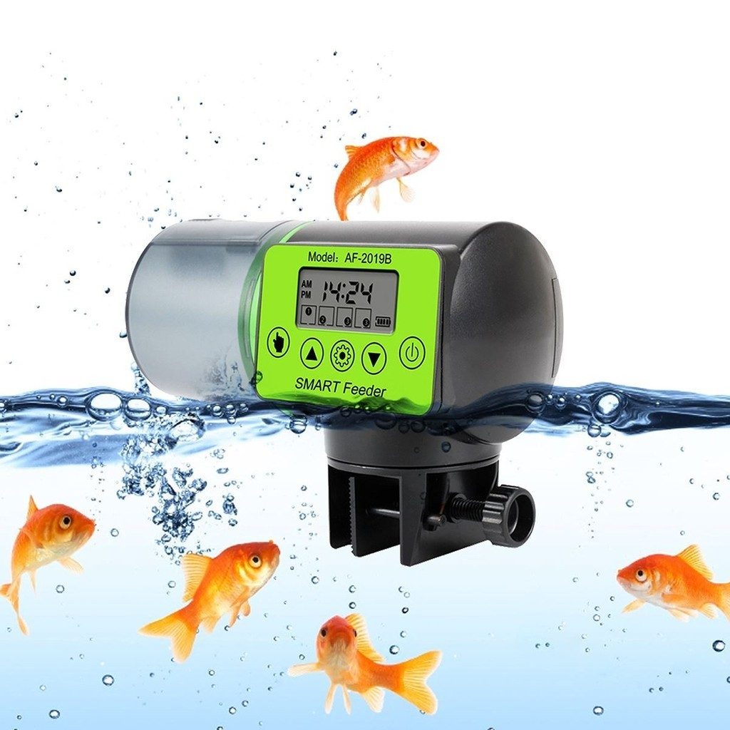 Ref: AF-2019B Peixe Aquário Automático Dosador Inteligente Tanque Ração Dispenser Comida