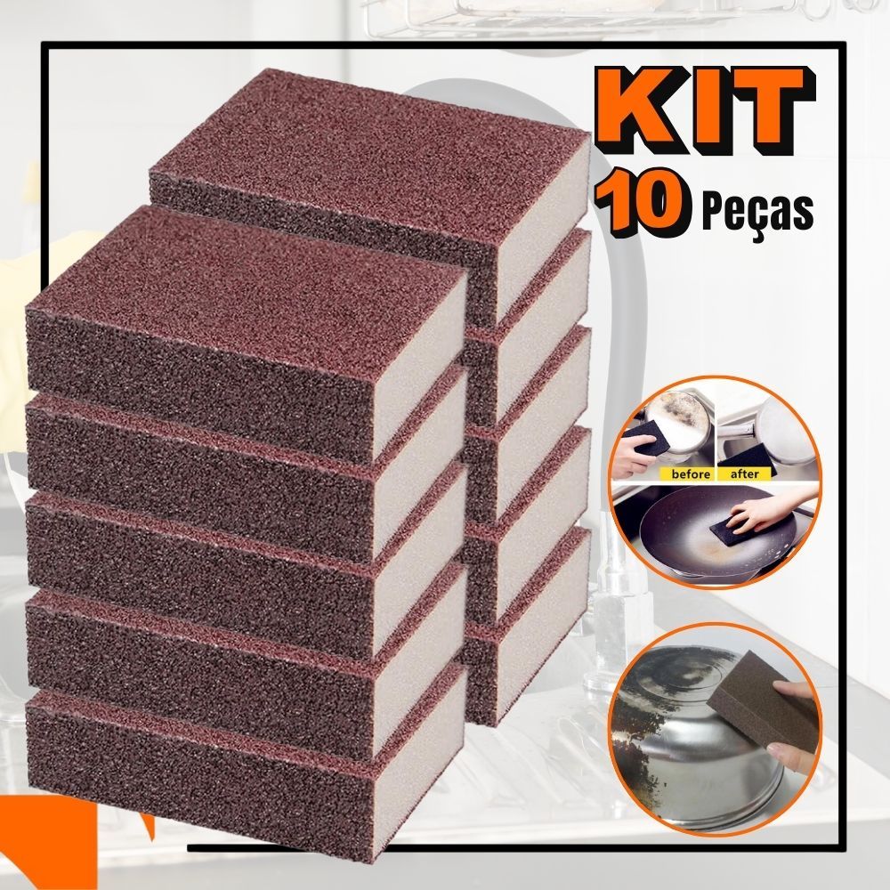 Kit 10 Esponjas Mágica Limpa Forno Panelas Inox Removedor Ferrugem em Oferta na Shopee