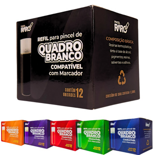 Caixa de Refil Preto Para Pincel De Quadro Branco Board Master 12un - NÃO MANCHA O QUADRO em Oferta na Shopee