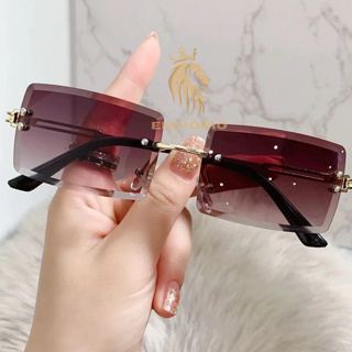 Óculos Feminino Sem Aro Fashion Estilo Quadrado Moda Mulher em Oferta na Shopee