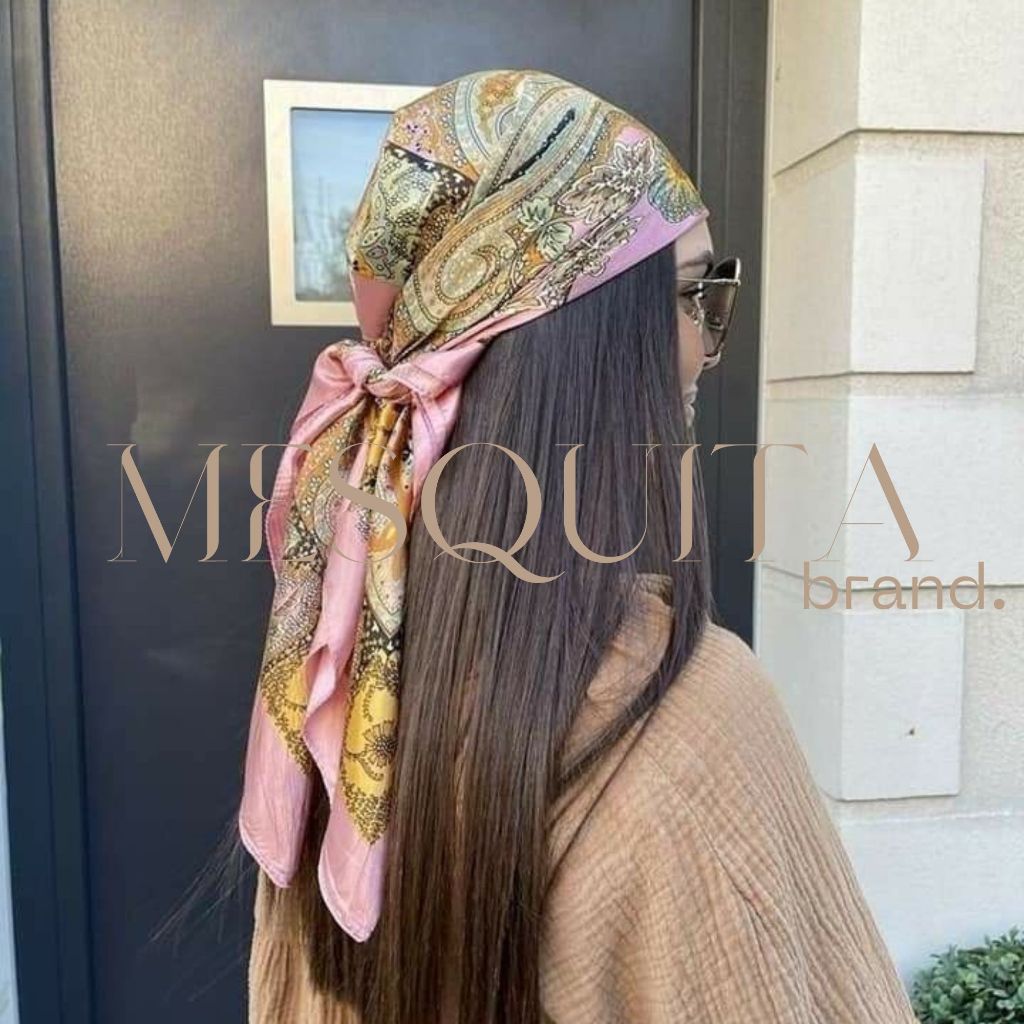 bandana cetim e seda feminino lenço de pescoço cabeça cabelo cachecol encharp echarp ensharp Oferta em Oferta na Shopee