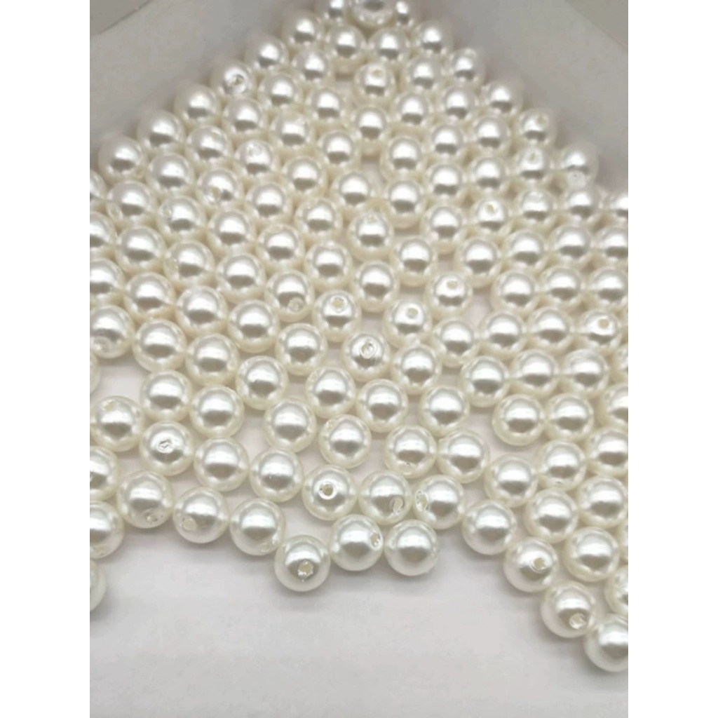 Miçanga Pérolas Abs Com Buracos 6mm/8mm/10mm/12mm/14mm/18mm  50/100grama