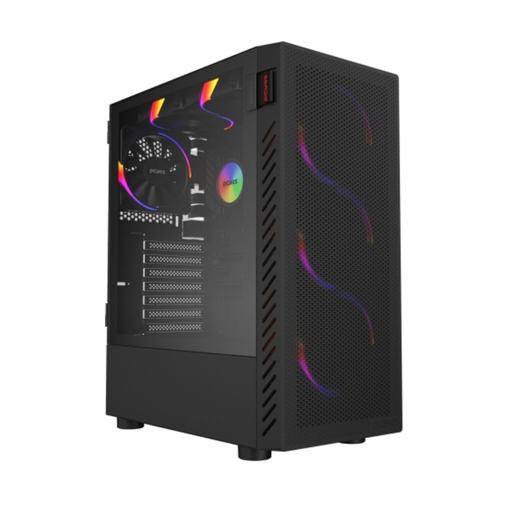 Gabinete Gamer Bolter Black Vulcan Pcyes Mid Tower Lateral Em Vidro Temperado