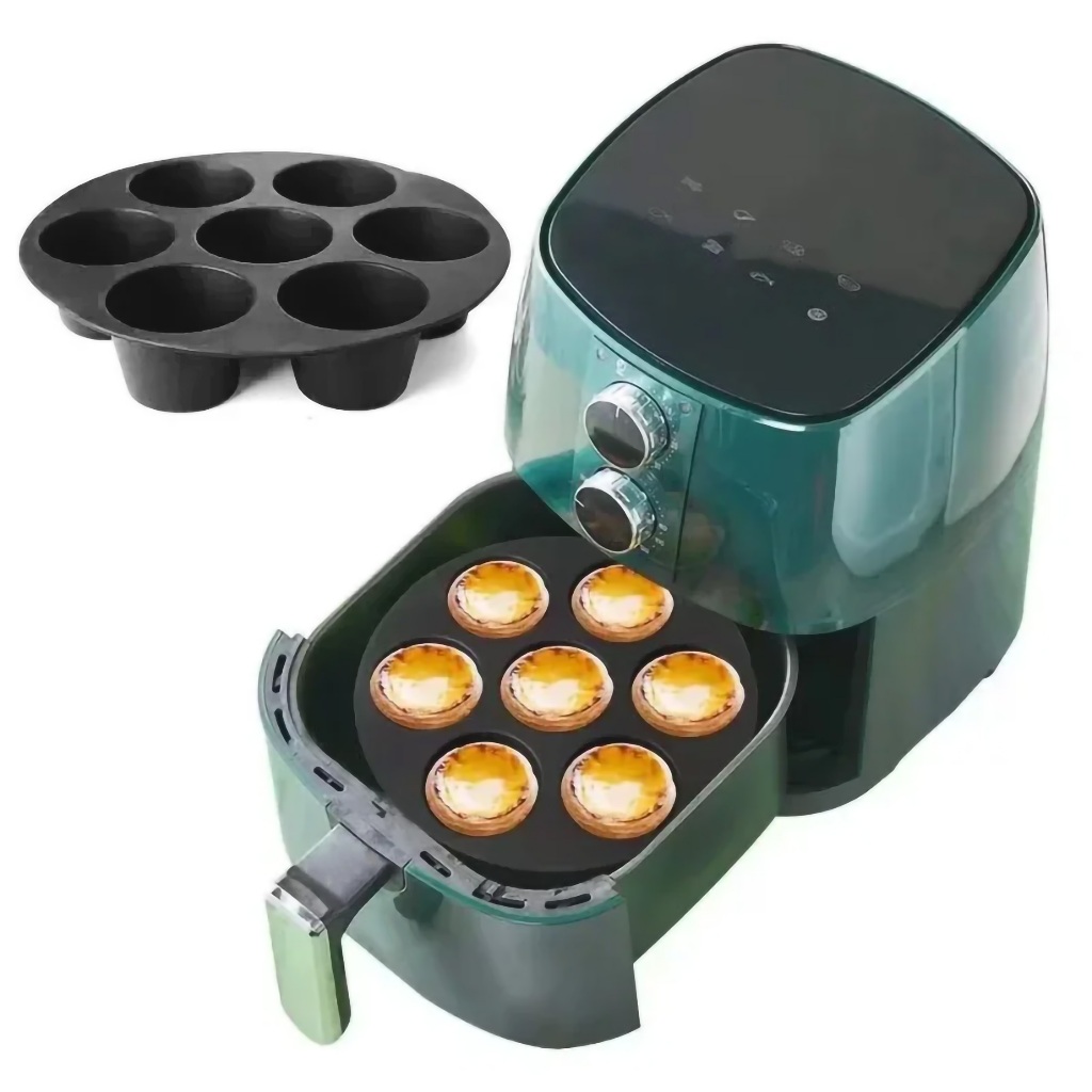 Imagem Forma Assadeira De Silicone Air Fryers Com 7 Cavidades P/ Cupcake - A739