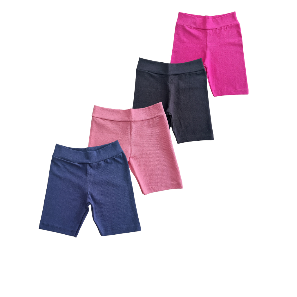 Shorts legging  tamanhos 1 ao 14  bermuda infantil para crianças em cotton cores sortidas lisas