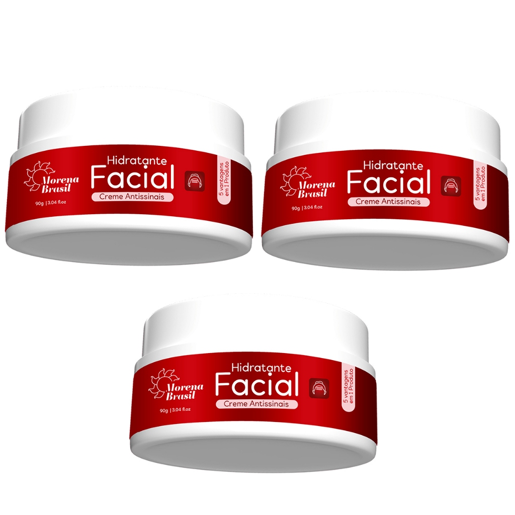 Kit 3 Creme Antissinais Revitalize Sua Pele: Morena Brasil - Nutrição e Hidratação Diária