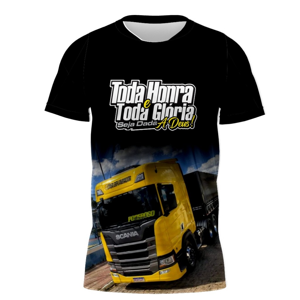 Camiseta Caminhoneiro / Camiseta de caminhao - Amarela - Toda Honra e Toda Glória em Oferta na Shopee