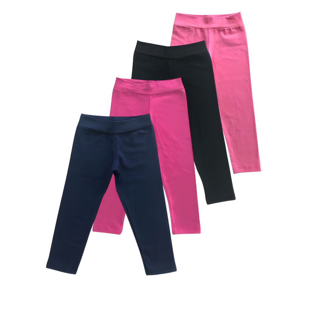 Calça legging 1 ao 14 anos leg infantil para crianças em cotton cores sortidas lisas tamanhos 1 a 14