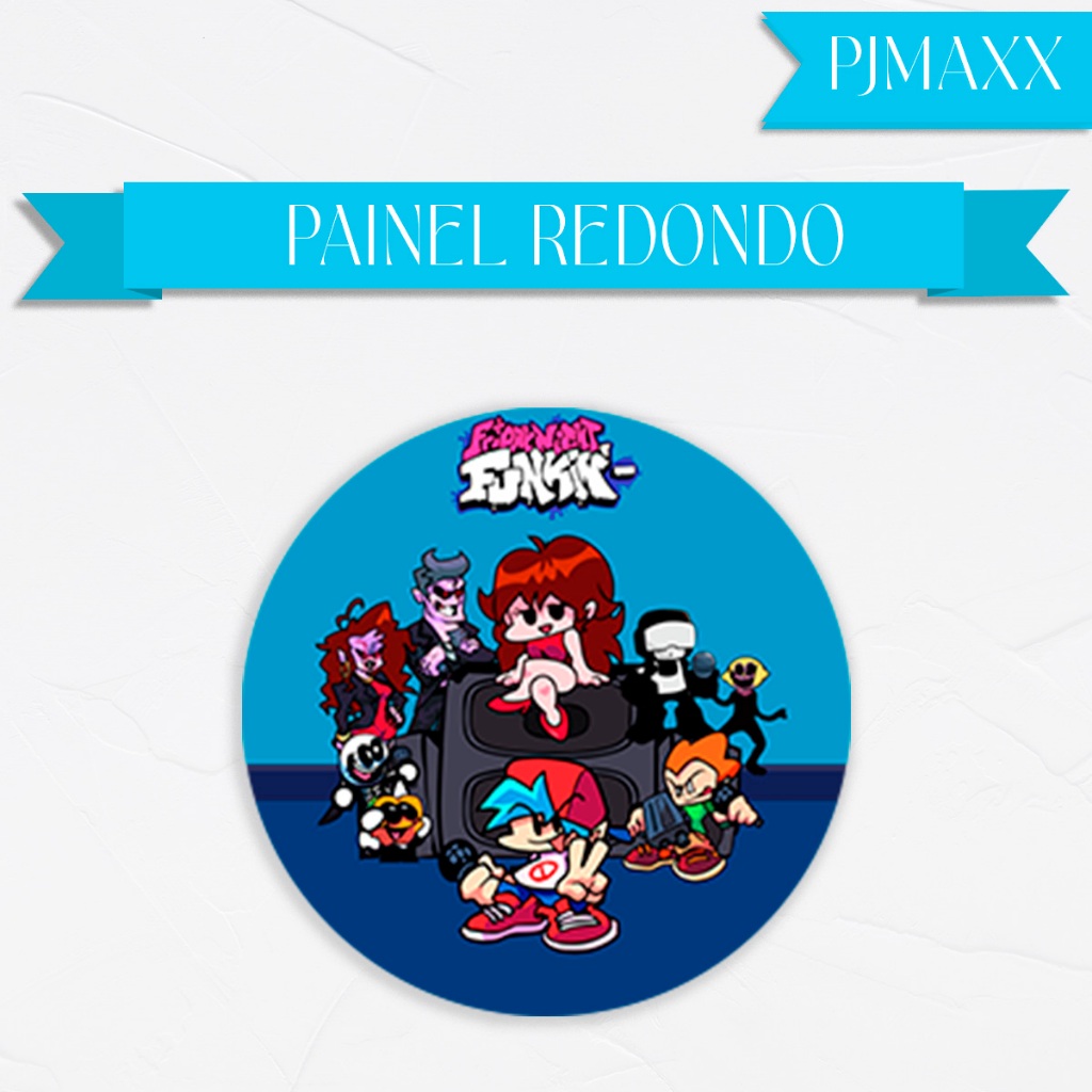 Capa Para Painel Redondo Tema Friday Night Jogo Musical Decoração Elegante Malha Sublimada