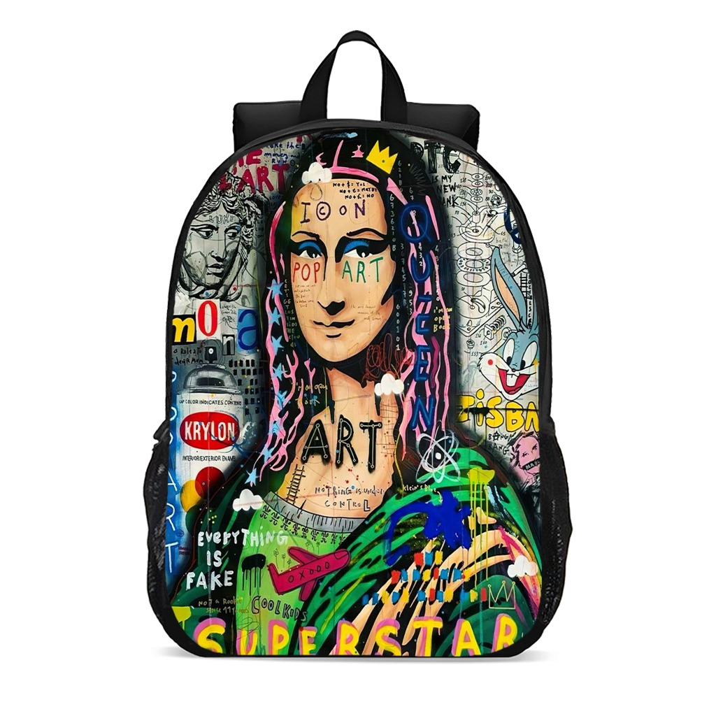 Mochila Escolar Infantil Juvenil monalisa superstar arte street style promoção