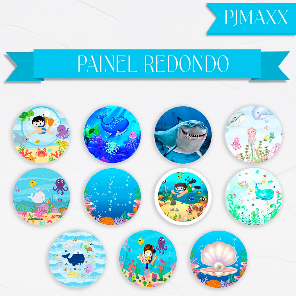 Capa Para Painel Redondo Tema Fundo Do Mar Peixes Concha Decoração Elegante Mlalha Sublimada em Oferta na Shopee