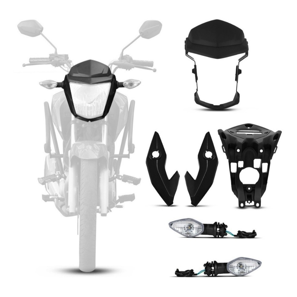 Kit Carenagem Completa Farol Lateral Suporte do Painel Pisca Honda Cg Titan 150 2014 ES EX ESD/EX