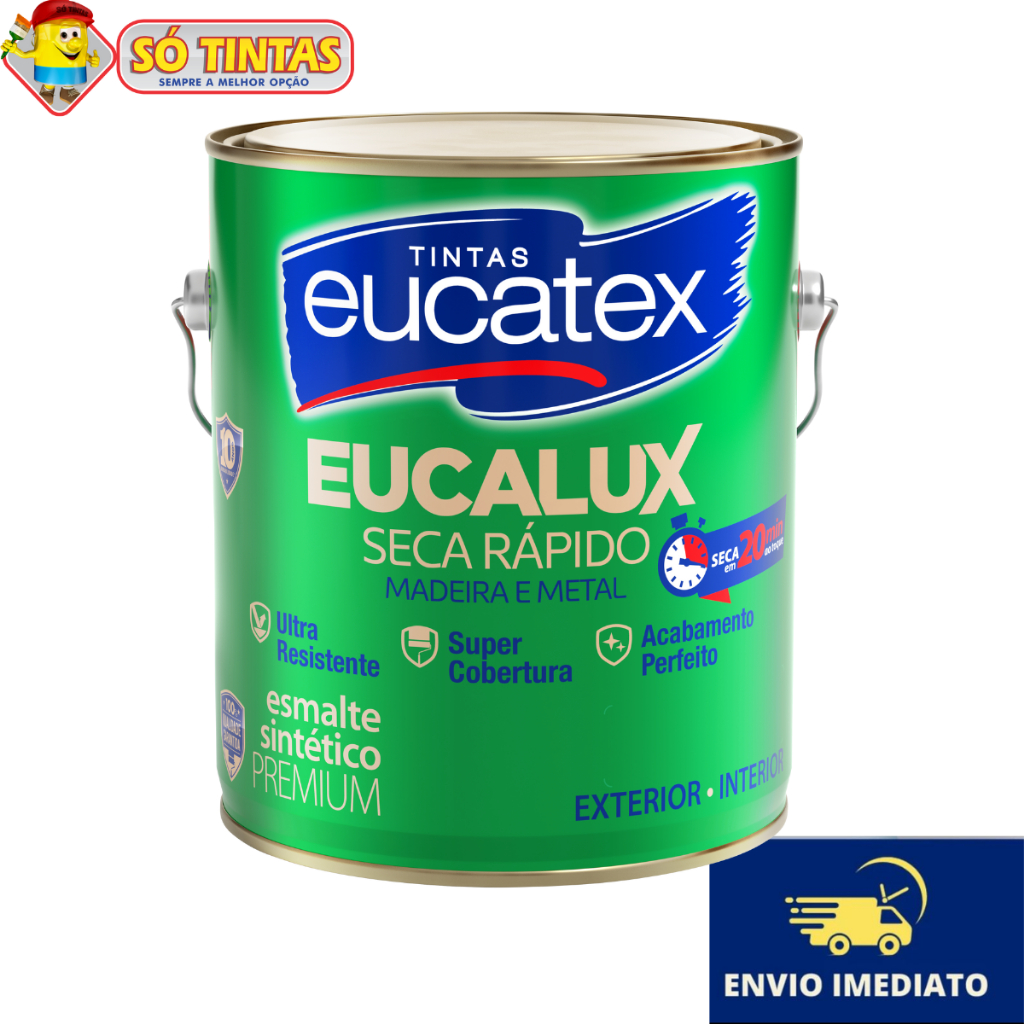Tinta para Madeira e Metal Esmalte Sintético Fosco Premium Eucalux 3,6L Seca Rápido Eucatex em Oferta na Shopee