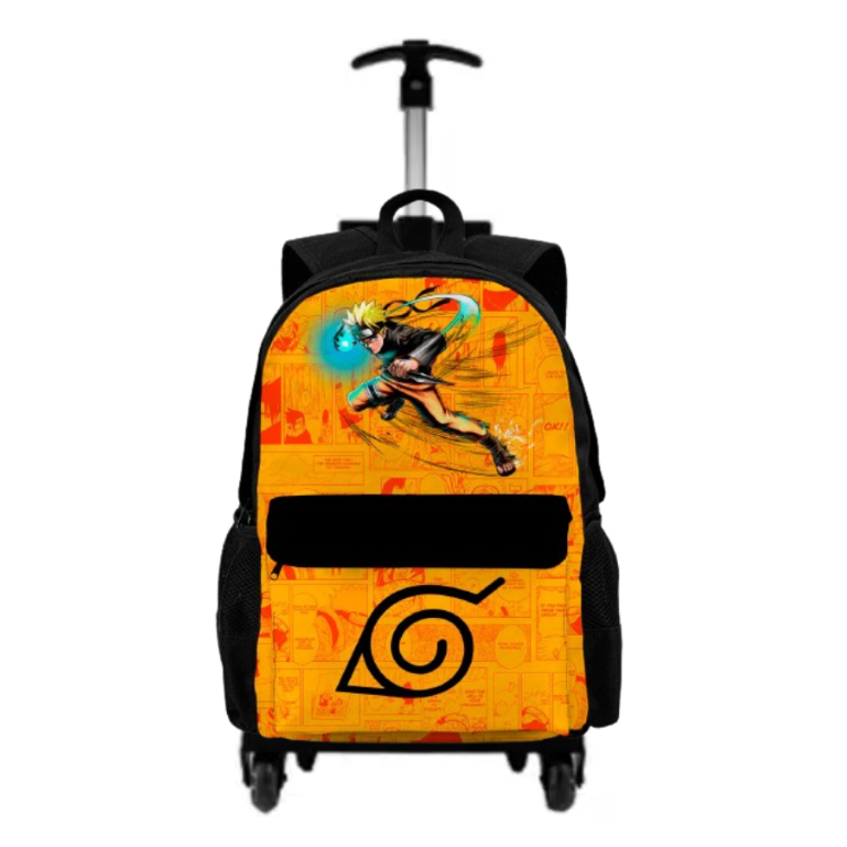 Mochila Naruto Bolsa Escolar Com Rodinha Anime Infantil Criança Bag Reforçada Personalizada Unissex