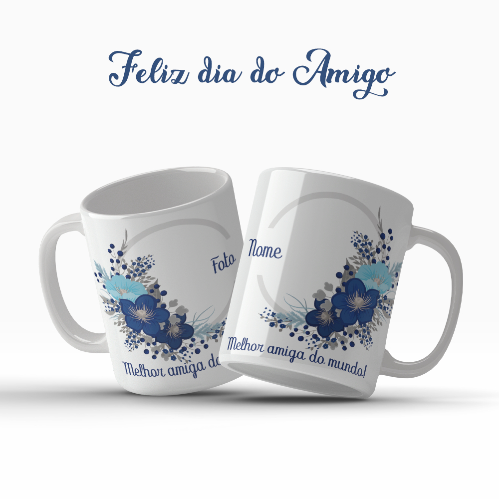 Caneca Dia Do Amigo Amizade Com Foto E Nome Best Friends Presente Especial OFERTA RELAMPÂGO