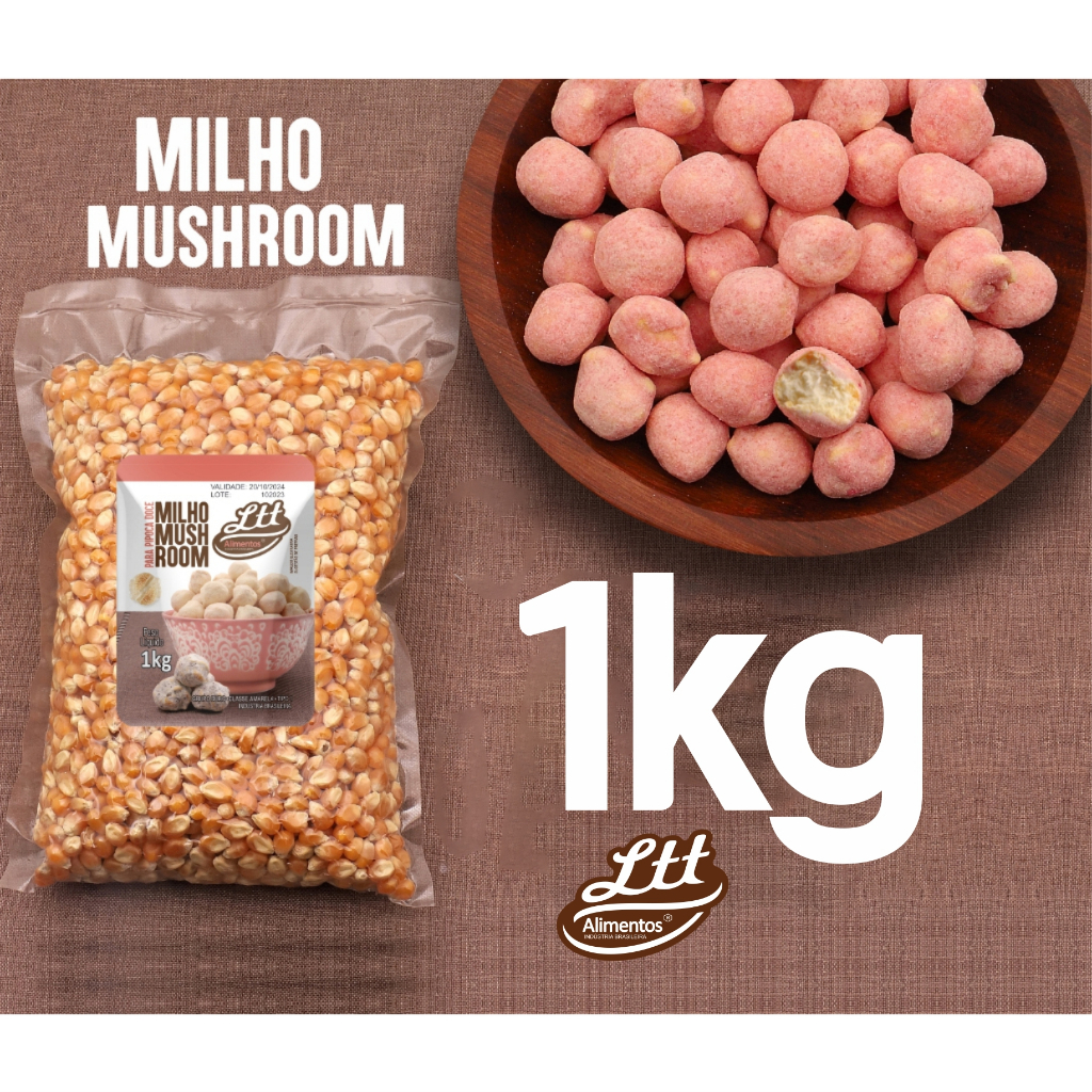 MILHO PARA PIPOCA DOCE MUSHROOM 1 KG ETQ ROSA em Oferta na Shopee