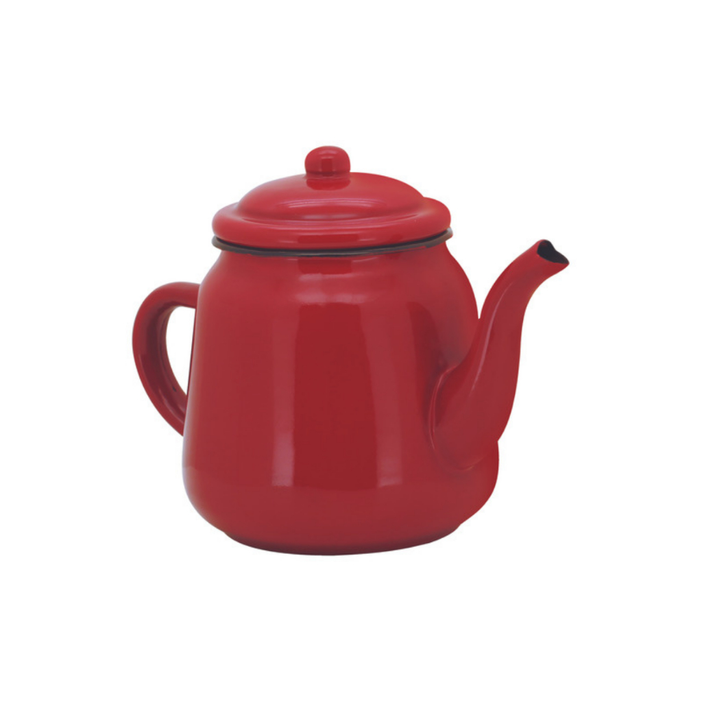 Bule 1 Litro Café Chaleira Esmaltado Vermelho Vintage Rústico em Oferta na Shopee