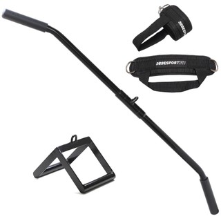 Kit Puxador Costa 1,20m + Triângulo + Tornozeleira p/ Perna / Glúteo Crossover Academia
