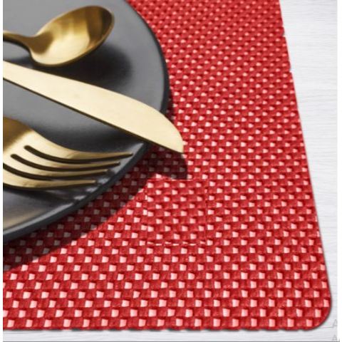 kit com 4 Jogo Americano  Antiderrapante Flex Resistente Vermelho