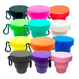 Kit 5 Copo Retrátil com Mosquetão  | Livre de BPA | Alta Qualidade | Colorido | Direto da Fábrica em Oferta na Shopee