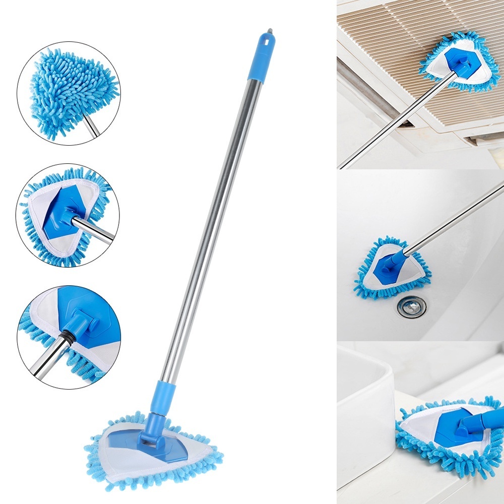 Esfregão Mini Mop Triângulo Retrátil Multiuso Limpeza Chão Janela Banheiro em Oferta na Shopee