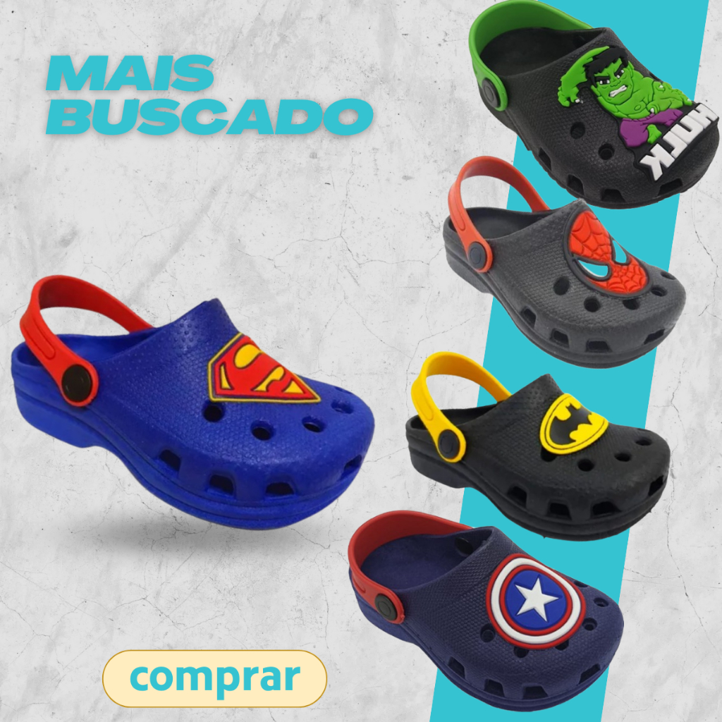 Kit 2 Pares Papetes Infantis Menino Babuche Super Heróis Leve e Macio Oferta