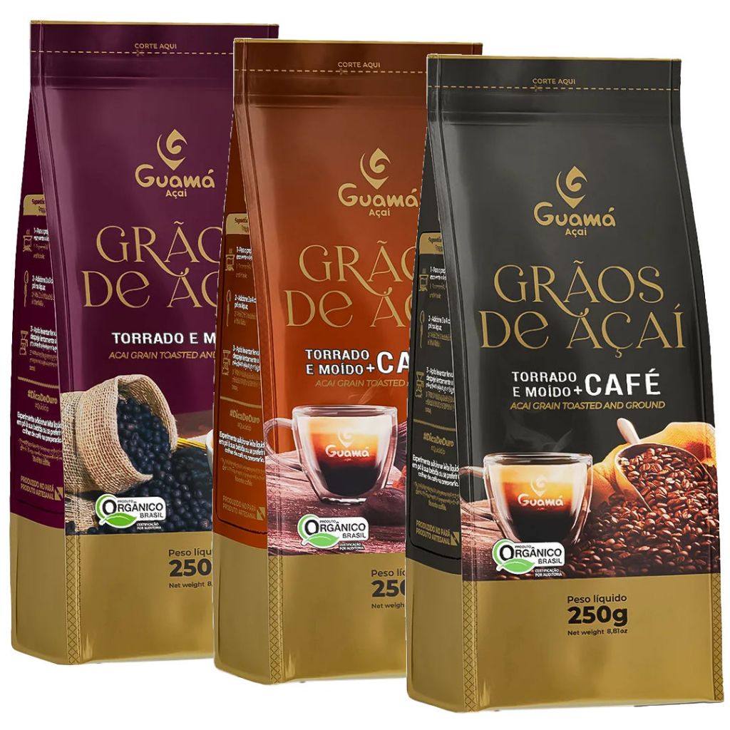 Café de Açaí Torrado E Moído 100% Natural Sem Cafeina - 250g