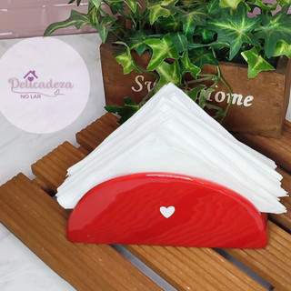 Porta Guardanapo - Delicado - Coração - Porta Papéis - Vermelho