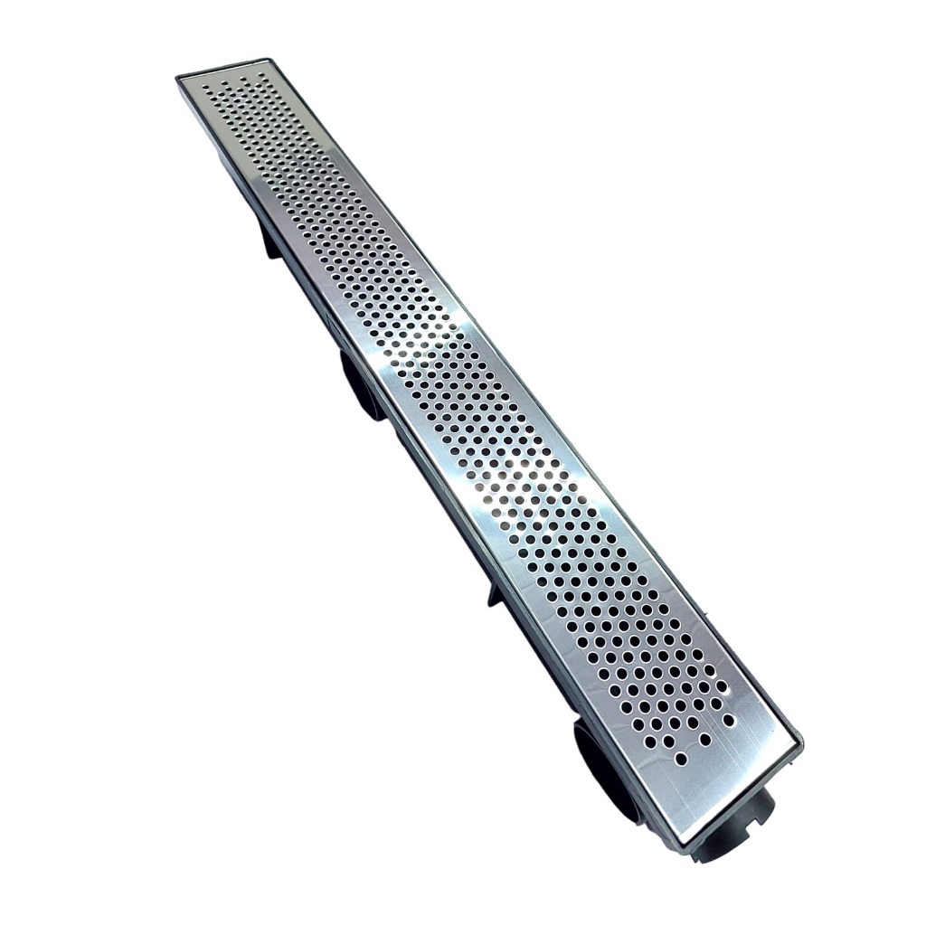 Ralo Linear preta 6x50cm Anti Insetos Para Banheiros Grelha Perfurada Em Aço Inox
