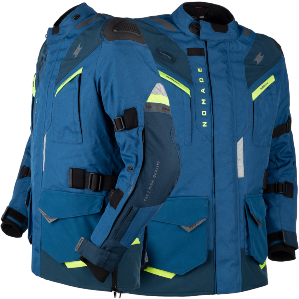 Jaqueta Texx Nomade Masculina Azul e Verde Impermeável com Protetor Confortável Premium