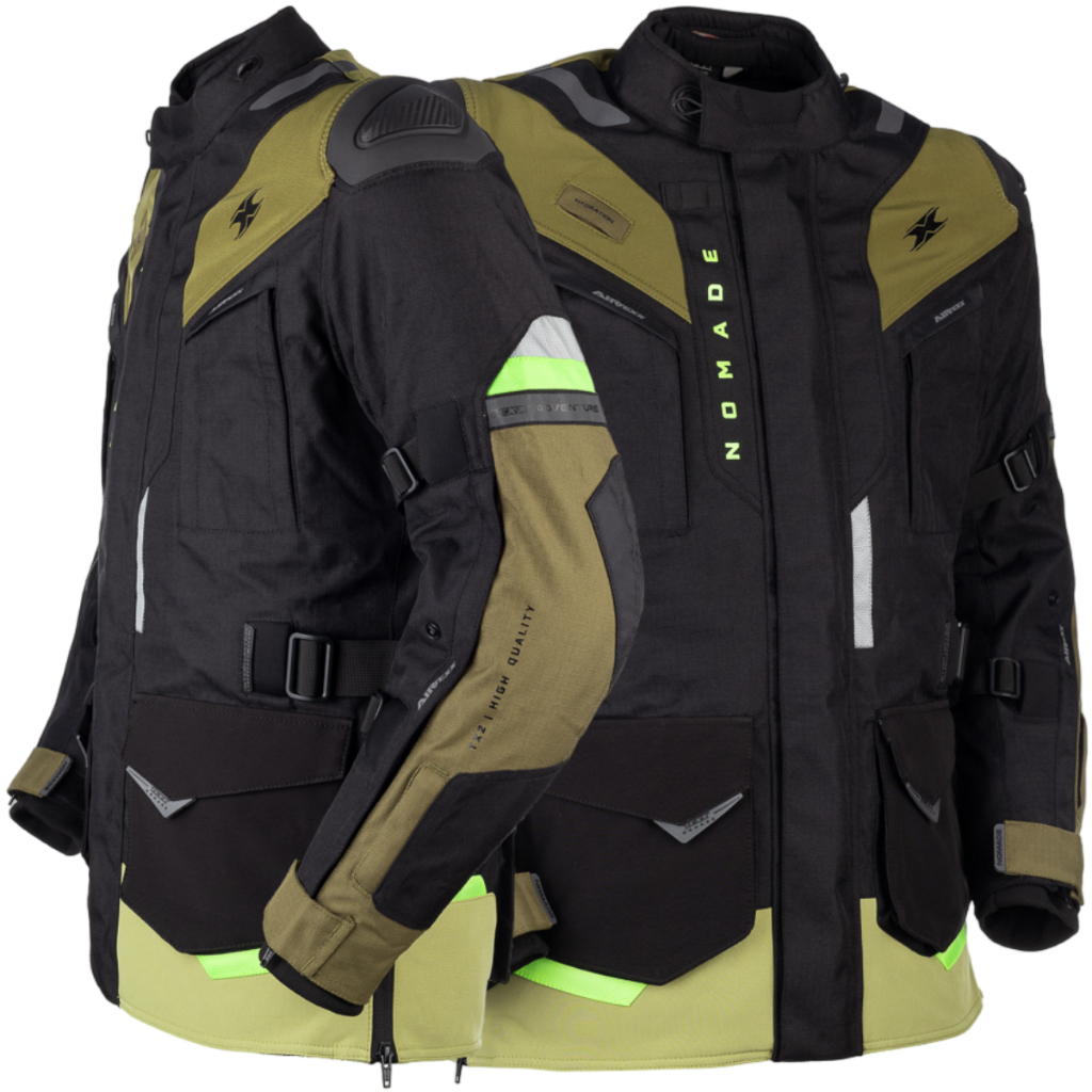 Jaqueta Texx Nomade Masculina Preto e Verde Impermeável com Protetor Confortável Premium