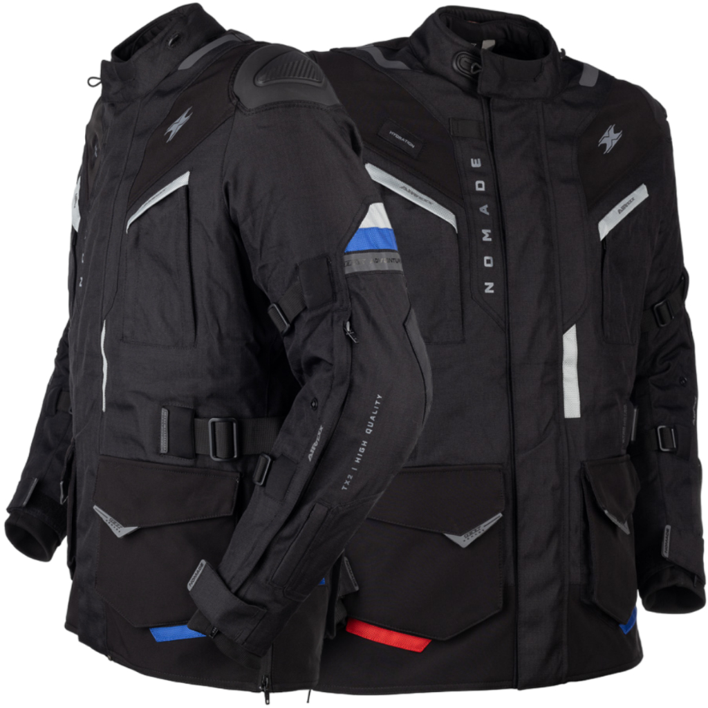 Jaqueta Texx Nomade Masculina Preto Azul e Vermelho Impermeável com Protetor Confortável