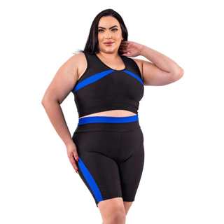 CONJUNTO DE ACADEMIA Cropped + Short Legging PLUS SIZE GG, XGG e EXGG em Oferta na Shopee