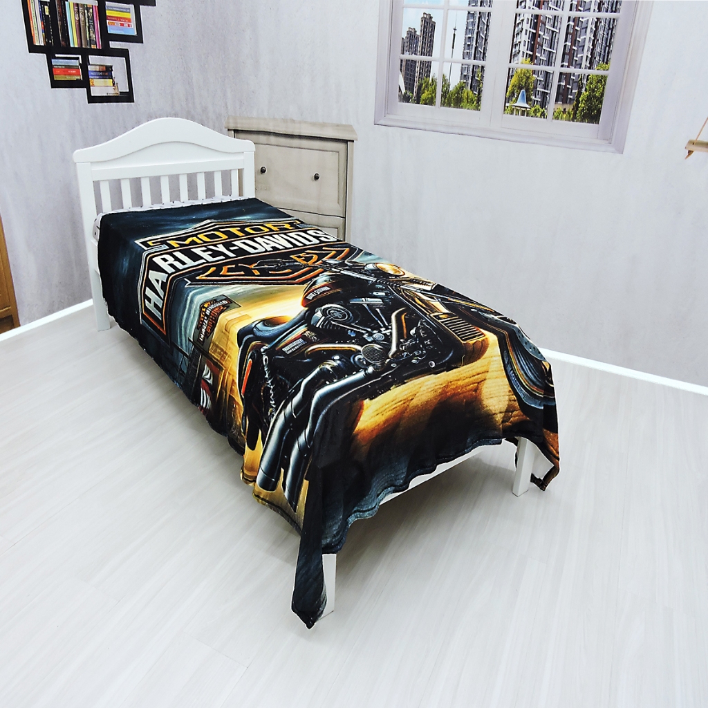Manta Cobertor Harley Moto Solteiro Ultra Soft Macia