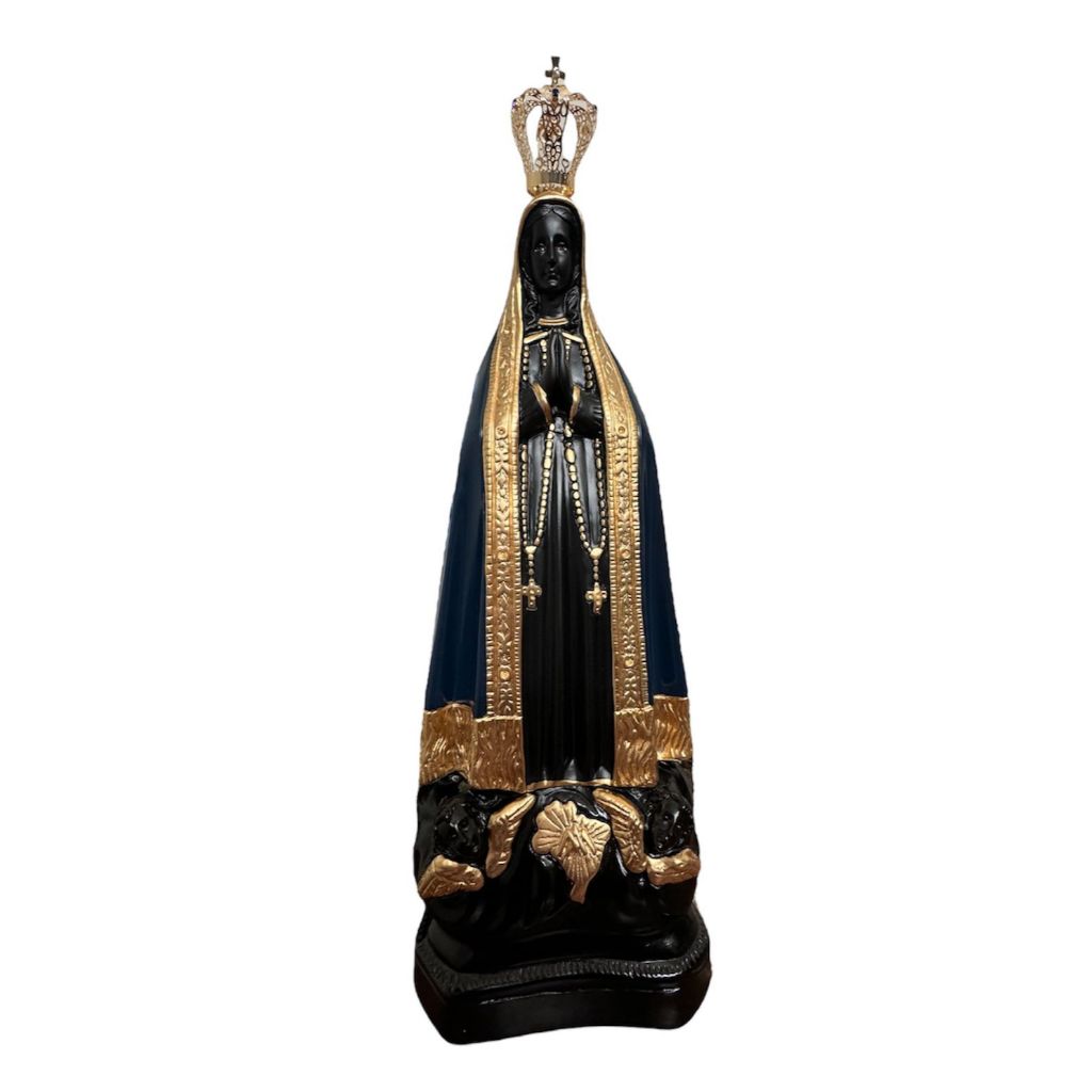 Imagem Nossa Senhora Aparecida 60cm com coroa de metal folheada a  ouro, em duas variações: branca perolada com strass