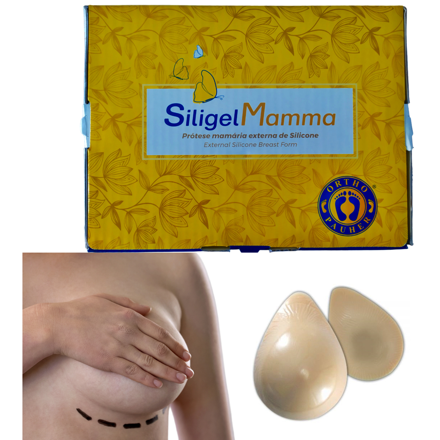 Prótese Mamária Externa de Silicone Pós-Mastectomia Vários Tamanhos - Melhor Qualidade - Ortho Pauher