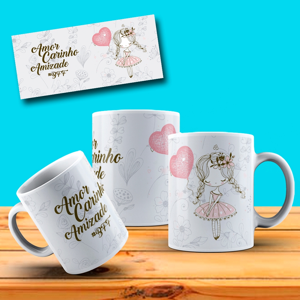 Caneca Dia Do Amigo Amigos Amizade Amor Carinha Amizade BFF Presente Especial OFERTA RELAMPÂGO
