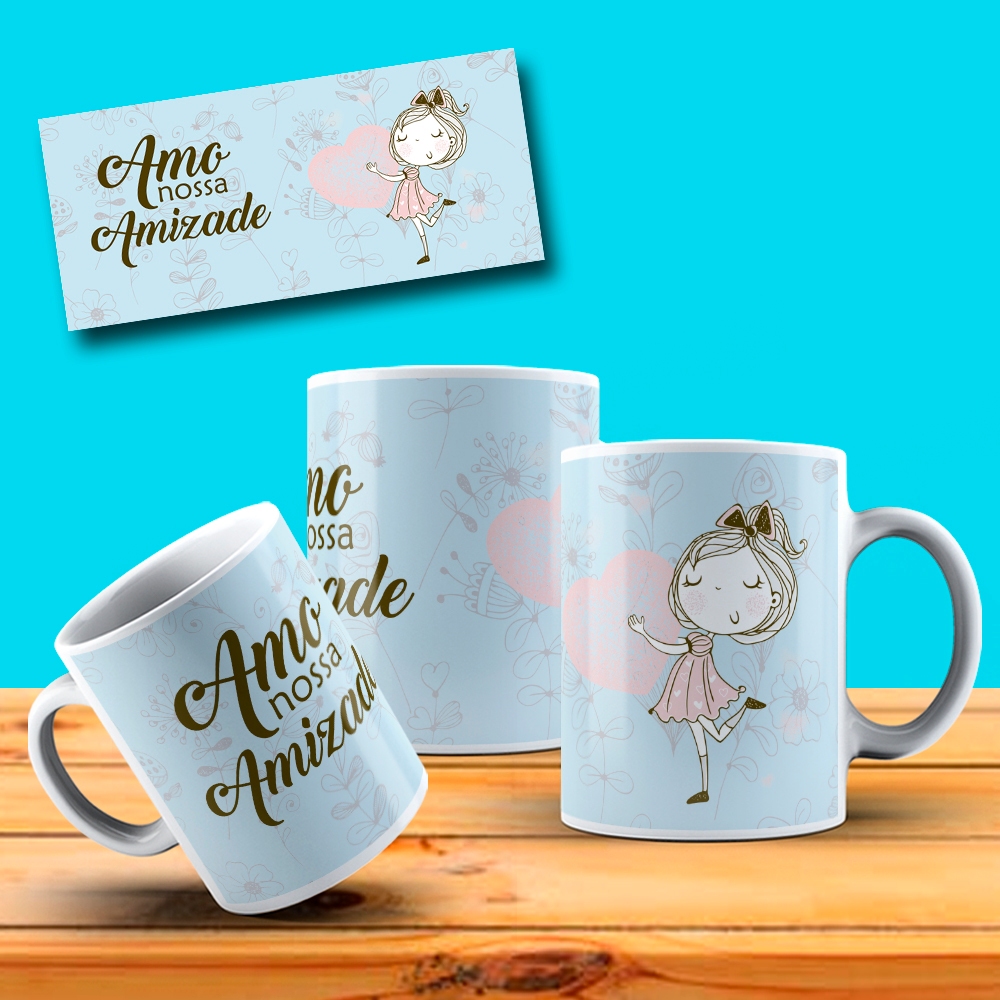 Caneca Dia Do Amigo Amigos Amo Nossa Amizade Presente Especial OFERTA RELAMPÂGO