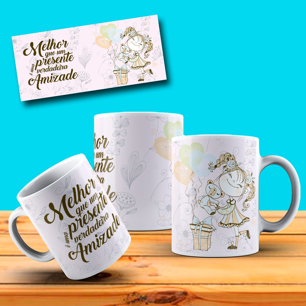 Caneca Dia Do Amigo Amigos Melhor Que Um Presente É Uma Verdadeira Amizade Presente OFERTA RELAMPÂGO