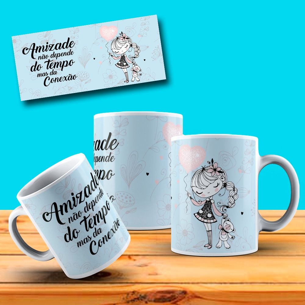 Caneca Dia Do Amigo Amigos Amizade Não Depende Do Tempo Mas Da Conexão Presente  OFERTA RELAMPÂGO