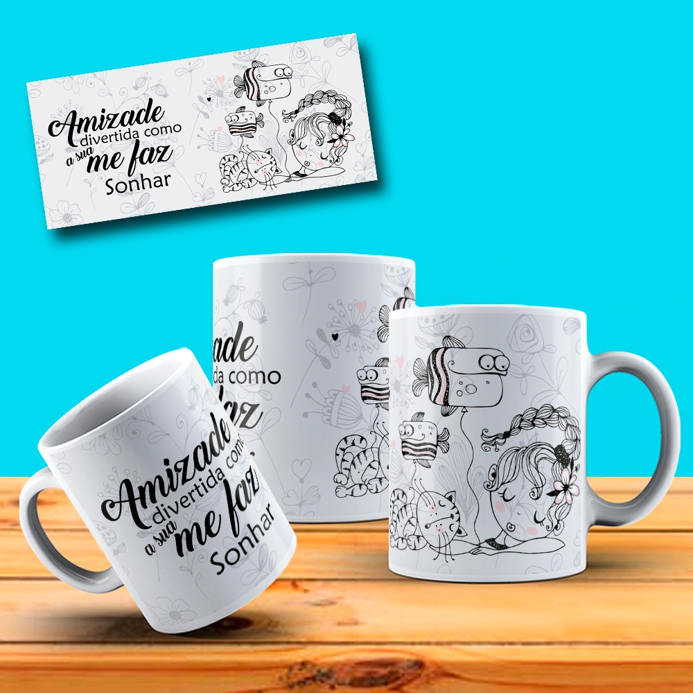 Caneca Dia Do Amigo Amigos Amizade Divertida Como A Sua Me Faz Sonhar Presente OFERTA RELAMPÂGO