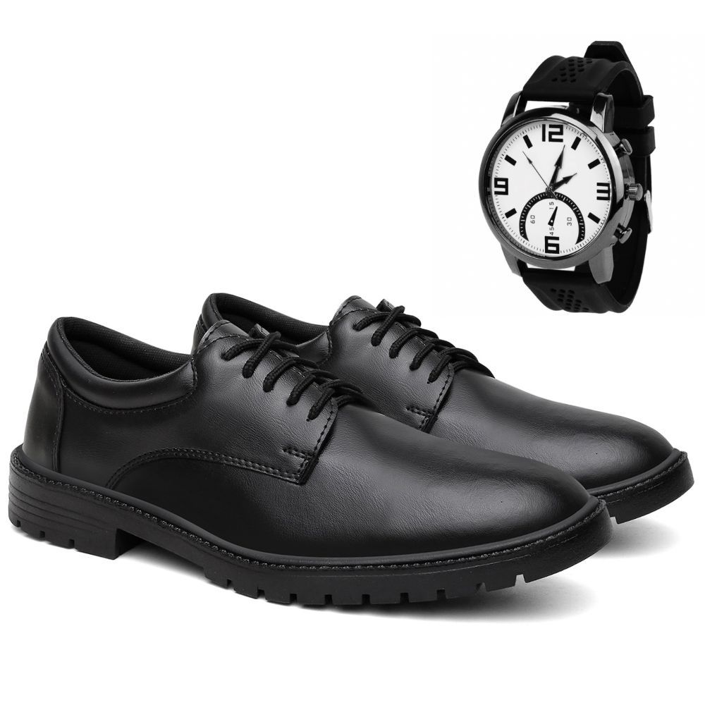Kit Combo Sapato Oxford Masculino Elegante Sport Fino Sola em Borracha