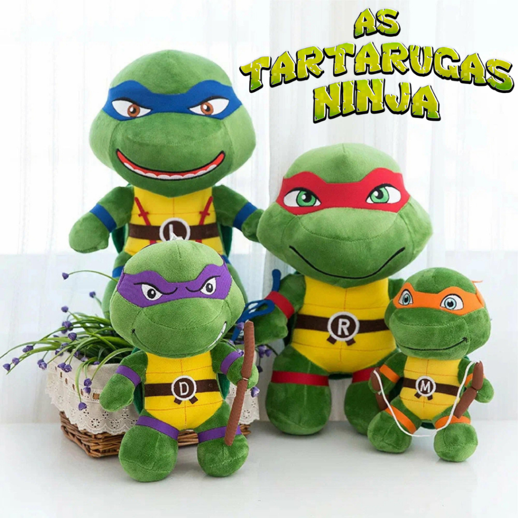 Tartaruga Ninja GRANDE 27cm Brinquedo Pelúcia TODOS PERSONARGENS Crianças Presentes Tartarugas em Oferta na Shopee